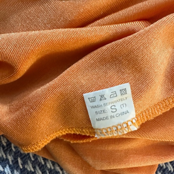 Orange Button-Up Ruched Dress - Picture 6 of 6